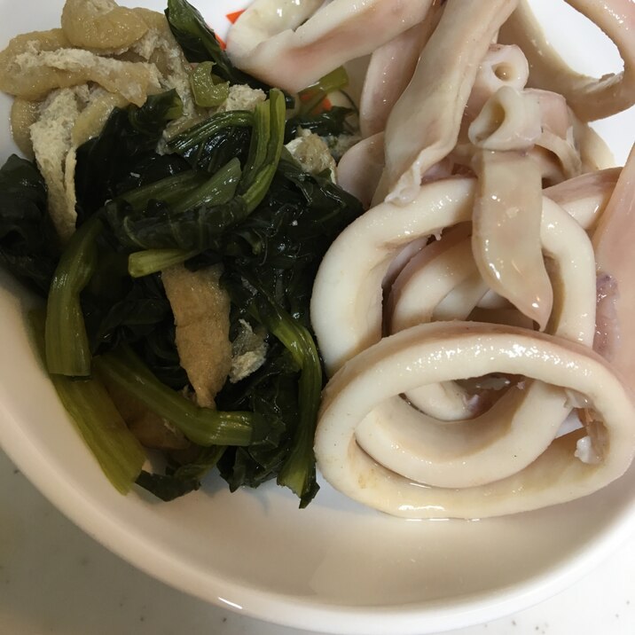 イカと小松菜と油揚げの煮物(^^)